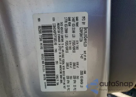 2007 Dodge Durango Slt из США, поврежденный, VIN 1D8HD48P57F585148